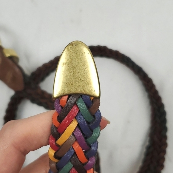 Vintage‎ Capezio Rainbow Leather Braided Belt - Picture 3 of 4